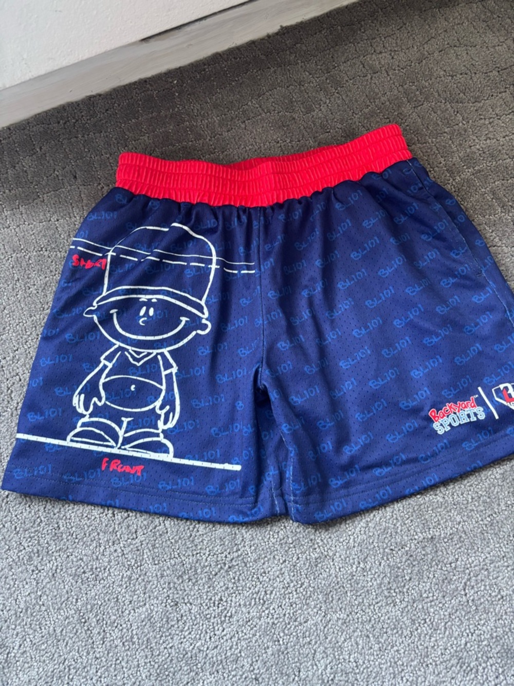 Backyard Sports Navy & Red Kids Shorts